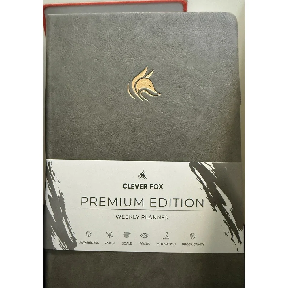 Clever Fox Premium Edition Weekly Planner Gray Mind Map & Goal Sections
